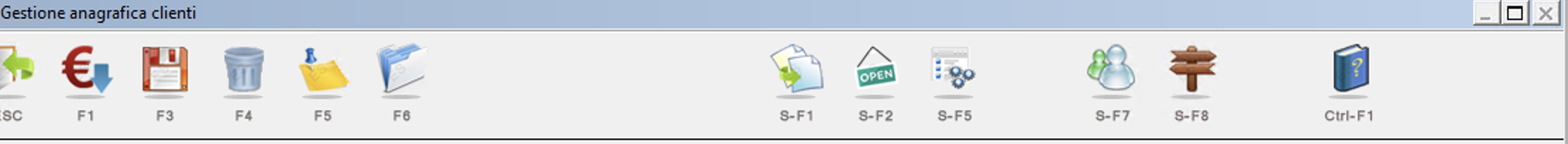 Barra strumenti in modalita' modifica